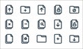 file and folder line icons. linear set. quality vector line set such as downloads folder, empty folder, multiple, new document,