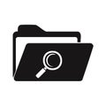 File Folder with Magnifying Glass Icon - Data Search, Document Discovery, Find, Information Royalty Free Stock Photo