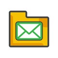 File folder with message icon. file folder illustration. Flat vector icon. can use for, icon design element,ui, web, mobile app Royalty Free Stock Photo