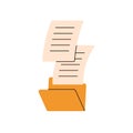 File folder. Open binder, directory with business documents. Information and data archive storage. Saving reports