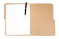 File folder and pen Royalty Free Stock Photo