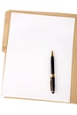 File folder and pen Royalty Free Stock Photo