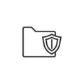 File folder protection line icon Royalty Free Stock Photo