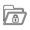 File, folder, protection, security line icon. Outline vector Royalty Free Stock Photo
