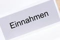 File folder revenue Einnahmen in German language Royalty Free Stock Photo