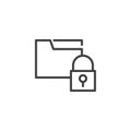 File folder security line icon Royalty Free Stock Photo