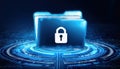File folder with security padlock symbolizing privacy and encryption in a digital context Royalty Free Stock Photo