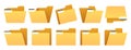 File folder set. Empty paper storage, organize document storage, blank paper directory symbol, project UI icon, data