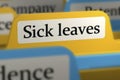 File folder with sick leaves tab