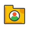 File folder with user icon. file folder illustration. Flat vector icon. can use for, icon design element,ui, web, mobile app Royalty Free Stock Photo