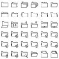 File and Folder vector icon set, line style Royalty Free Stock Photo