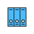 File folders flat color icon. Isolated on white background