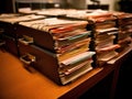 File folders on office desk Royalty Free Stock Photo