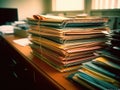 File folders on office desk Royalty Free Stock Photo