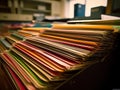 File folders on office desk Royalty Free Stock Photo