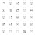 File and folders outline icons set