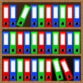 File folders standing on the shelves Royalty Free Stock Photo