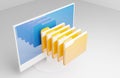 File folders storage and computer Royalty Free Stock Photo