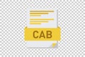 Vector illustration of CAB document icon on transparent background symbolizing document format or type Royalty Free Stock Photo