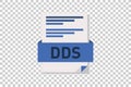 Vector illustration of DDS document icon on transparent background symbolizing document format or type Royalty Free Stock Photo