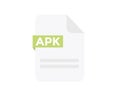 File format APK logo design. Document file icon, internet, extension, sign, type, presentation, graphic, application.
