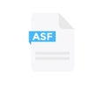 File format ASF logo design. Document file icon. Element for applications.