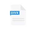 File format DIVX logo design. Document file icon, internet, extension, sign, type, presentation, graphic, application.