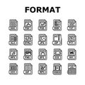 file format document icons set vector Royalty Free Stock Photo