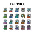 file format document icons set vector Royalty Free Stock Photo