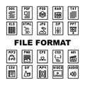 file format document icons set vector Royalty Free Stock Photo