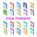 file format document icons set vector Royalty Free Stock Photo