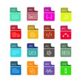 File format flat icon set vector