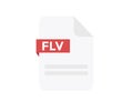 File format FLV logo design. Document file icon, internet, extension, sign, type, presentation, graphic, application.