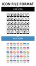 File format icon set. File format in flat style. File format in line style. Royalty Free Stock Photo