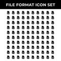 File format icon set include extension,document,sign,btapp,asax,mjs,crt,html,asa,svr,zul,crl,bml,fmp,css,vrt,wbs,ewp,har,xhtm,pro,