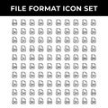 File format icon set include extension,document,sign,btapp,asax,mjs,crt,html,asa,svr,zul,crl,bml,fmp,css,vrt,wbs,ewp,har,xhtm,pro,