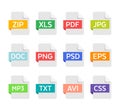 File format icon set isolated on white background. Royalty Free Stock Photo