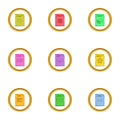 File format icons set, cartoon style Royalty Free Stock Photo