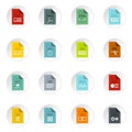 File format icons set, flat style Royalty Free Stock Photo