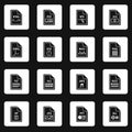 File format icons set, simple style Royalty Free Stock Photo