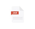 File format JAR logo design. Document file icon, internet, extension, sign, type, presentation, graphic, application.