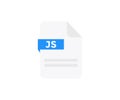 File format JS logo design. Document file icon, internet, extension, sign, type, presentation, graphic, application.