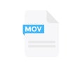 File format MOV logo design. Document file icon, internet, extension, sign, type, presentation, graphic, application.