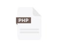 File format PHP logo design. Document file icon, internet, extension, sign, type, presentation, graphic, application.