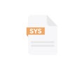 File format SYS logo design. Document file icon, internet, extension, sign, type, presentation, graphic, application.