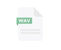 File format WAV logo design. Document file icon, internet, extension, sign, type, presentation, graphic, application.