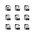 File formats black linear icons set Royalty Free Stock Photo