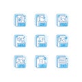 File formats blue RGB color icons set Royalty Free Stock Photo