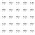 File formats outline icons set Royalty Free Stock Photo