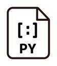 File formats vector icon illustration .py , python
